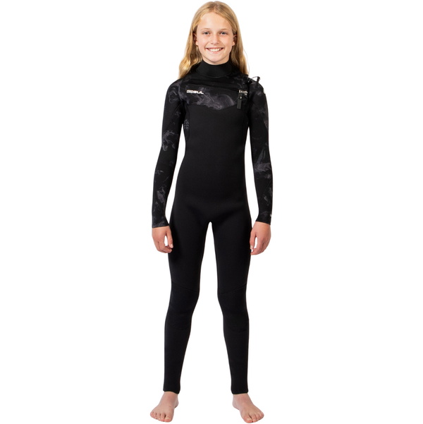 2026 Gul Junior Echo Natur 3/2mm Chest Zip Wetsuit EC1329-BKSM - Black / Smoke
